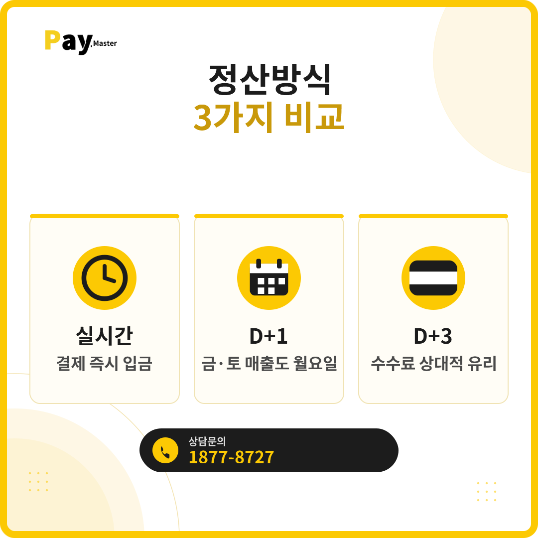 카드매출 정산, 실시간·D+1·D+3 중 뭐가 맞을까요? 일반 VAN과 PG 정산속도 비교